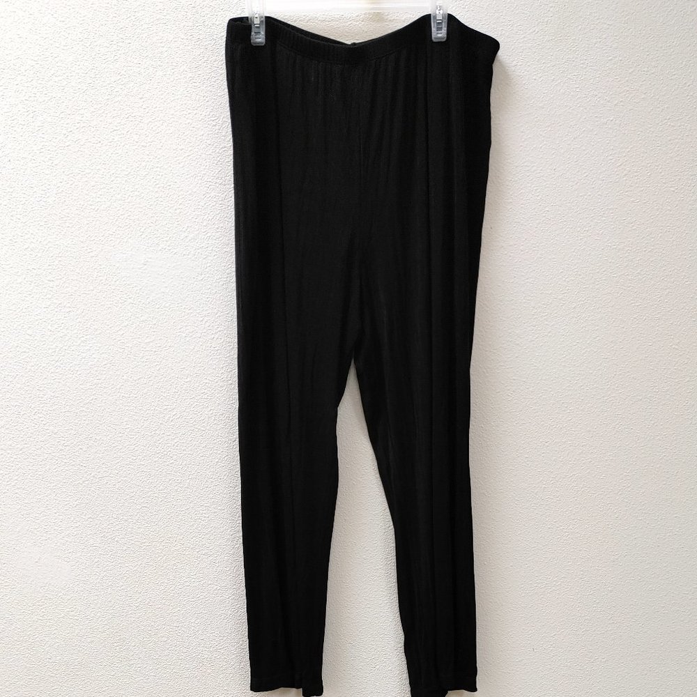 2 PAIRS OF  black pants. size  P3x by SLINKY BRAND AND THE QUACKER FACTORY